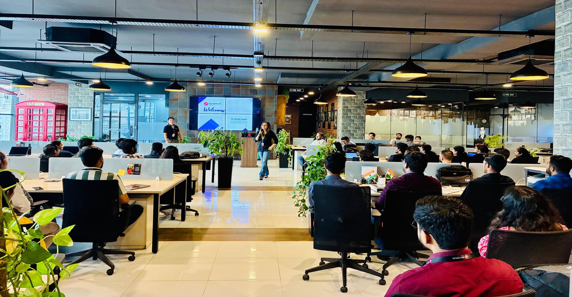 Dr. Sonali Gupta delivering a session to a full room of participants